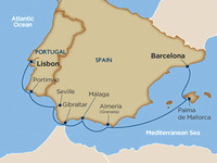 Ports Barcelona to Lisbon Nov 2016